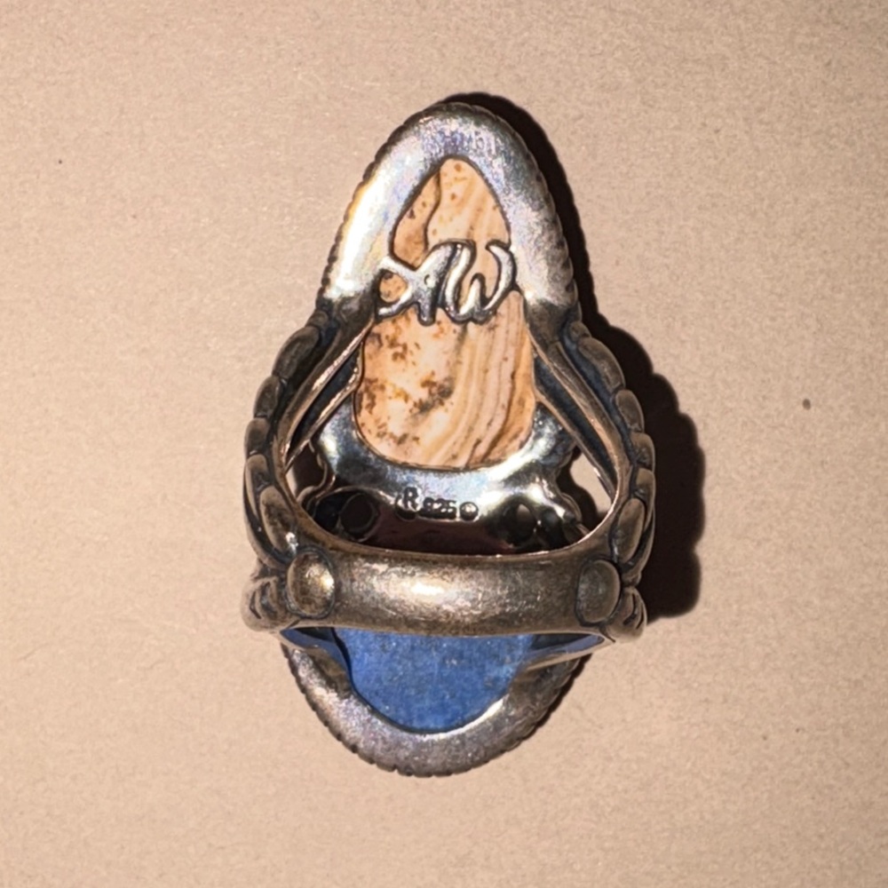 Carolyn Pollack American West Sterling Silver Jasper & Lapis Ladies Ring - Picture 2 of 3